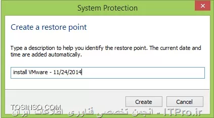 !! ُSystem Restore چیست ؟
--
System Restore به ما کمک می کند که تنظیمات فعلی سیستم عامل و فایل‌های سیستمی آن را به زمان گذشته بازگردانیم. این راهی است برای برگرداندن تغییرات سیستمی بدون ایجاد تغییرات بر روی فایل های شخصی مثل؛ E-mail, documents یا photos ، بعضی وقتها نصب یک برنامه یا یک درایور می تواند یک تغییر ناگهانی در کامپیوتر ایجاد کند یا اینکه به دلیل یک حرکت پیش بینی نشده ویندوز باشد.معمولا uninstall کردن یک برنامه یا یک درایور مشکل را رفع می کند. اگر uninstall کردن مشکل را رفع نکرد میتوانیم از روش بازگردانی ویندوز به زمان قبل، زمانی که همه چیز به درستی و بدون مشکل کار می کرد.System Restore از یک قابلیت استفاده می کند که به آن system protection گفته میشود که به طور منظم Restore point ایجاد و آن را ذخیره می کند. Restore point شامل اطلاعاتی درباره تنظیمات رجیستری و اطلاعات دیگر سیستم که ویندوز از آنها استفاده می کند. همچنین می توان Restore point  را به صورت دستی هم ساخت.

!! Restore Point  چیست؟
--
Restore Point یکی از اجزای System Restore می‌باشد. با ایجاد یک ریستور پوینت، اکثر داده‌ها، فایل‌ها و تنظیمات مهم سیستم عامل در زمان ساخته شدن، ذخیره شده و نگه داری می‌شود. درصورتی که بعدها سیستم عامل شما دچار اشکالاتی شد، می‌توانید از ریستور پوینتی که قبلا تهیه کرده اید، استفاده کنید و آن ریستور پوینت را برگردانید تا تنظیمات سیستم عامل به زمانی که ریستور پوینت را ایجاد کرده اید، تغییر یابد.Restore Pointها فایل‌های با پسوندهای خاص (مانند EXE، OCX و... ) و اطلاعاتی از قبیل موارد زیر را می‌تواند نگه داری می‌کنند:

* تمام داده‌های رجیستری
* پروفایل کاربر محلی (نه همه کاربران)
* تمام فایل‌های مربوط به Windows File Protection و Windows Resource Protection
* و موارد دیگر ...

توجه کنید که ممکن است برنامه‌های نصب شده (و در مواردی بسیار خاص، فایل‌های غیر سیستمی) در طی فرایند بازگردانی ریستور پوینت، از دست بروند.Restore Pointها فقط موارد خاصی از تنظیمات و فایل‌های سیستم عامل را نگه داری می‌کنند و فایل‌های شخصی شما قابل بازگردانی از طریق System Restore نیست.لازم است به این نکته توجه کنید که درصورتی که هیج Restore Pointای از قبل ایجاد نکرده باشید، نمی‌توانید تنظیمات سیستم عامل را به تنظیمات زمان گذشته تغییر دهید. قبل از تغییر هرگونه تنظیمات در سیستم عامل (که از نحوه عملکرد آن‌ها اطلاع نداشته باشید) بهتر است یک Restore Point ایجاد کنید.

!! بازگردانی ویندوز با System Restore
--
کلید‌های  win key + Qرا با یکدیگر فشار دهید تاsearch  یا بخش جستجوی ویندوز برای شما باز شود. در مستطیل سرچ ویندوز کلمه Recovery را تایپ کنید.

||http://tosinso.com/files/get/07cd6b2d-e1c3-49b9-9523-b44204bff3f9||

سپس با کلیک بر روی Recovery options  کلیک کنید به بخش بازیابی ویندوز هدایت خواهید شد. در صفحه‌ای که باز خواهد شد و شبیه به تصویر پایین است گزینه Open System Restore را انتخاب کنید. به صورت پیش‌فرض آخرین Restore Point به شما نشان داده خواهد شد. 

||http://tosinso.com/files/get/15a5b40f-1e53-48f5-86d9-61cab20583c6||

حال برای اینکه شما سیستم خود را به آخرین نقطه بازگشت بازگردانید، بر روی گزینه Next کلیک کنید .

||http://tosinso.com/files/get/5b7b9725-6c67-435c-86c5-3097c51c6ae0||

در پنجره بعدی لیست یک یا دو تا از آخرین restore pointها را به صورت پیش فرض نشان می دهد.

||http://tosinso.com/files/get/5d76cbc7-ef10-4817-ae4d-e52dc3a64e92||

با انتخاب گزینه Show more restore points می توانیم بقیه Restore pointها رو ببینیم. و هر کدام را که می خواهیم انتخاب کنیم. سپس بر روی Next کلیک می کنیم.

||http://tosinso.com/files/get/cf4a1f61-c116-40b5-99e5-9b19ea99434d||

با کلیک بر روی Scan for affected programs شما می توانید لیست برنامه ها و درایورهایی که پاک می شوند را در کادر بالا ببینیم.و همچنین در کادر پایین برنامه ها و درایورهایی که ممکن است بعد از restore به درستی کار نکنند و نیاز به نصب مجدد دارند را نشان می دهد.در مرحله آخر Finish  را انتخاب کنید.

||http://tosinso.com/files/get/4ba5eecd-dbf0-485d-ab71-56103c7abf43||

||http://tosinso.com/files/get/ac28365f-d9bd-4aef-ba82-c9da5dc78304||

!! روش ایجاد Restore Point
--
 اگر بخواهیم همین الان یا در هر زمان دلخواه به صورت دستی یک نقطه بازگشت بسازیم از این روش استفاده می‌کنیم:

1-با win key+ x منوی زیر باز می شود.

||http://tosinso.com/files/get/fd458697-a953-4a5e-9bc9-9b09dcdfc5ff||

2-روی گزینه system  کلیک می کنیم. پنجره System باز می شود.

||http://tosinso.com/files/get/adfd46ff-108f-4730-8b85-d906fff5f333||

3-روی System protection کلیک می کنیم.

||http://tosinso.com/files/get/84065e08-7dc3-47f4-ae50-d27167183d1b||

4-با انتخاب گزینه Create به صورت دستی می‌توانید نقطه بازگشتی دلخواه را برای سیستم خود بسازید. از شما درخواست خواهد شد تا نقطه بازگشت را  نام‌گذاری کنید تا در آینده به راحتی مورد شناسایی قرار گیرد. نام دلخواه و مناسبی را بنویسد و Create را کلیک کنید.

||http://tosinso.com/files/get/f81948ad-0228-497c-a172-8ef6fd0843f5||

و بعد از آن کادر زیر را می بینیم. چند لحظه منتظر می مانیم تا restore point ساخته شود.

||http://tosinso.com/files/get/691e2b55-e6f2-4ae4-88d4-fc457bec3687||

 با دیدن پیغام زیر مطمئن می شویم که با موفقیت ساخته شده.

||http://tosinso.com/files/get/6aadaeeb-cc22-4eed-8e58-c28a52caff37||

نویسنده : سیمین سرداریان
منبع : |جزیره سرویس های شبکه مایکروسافت وب سایت توسینسو::https://tosinso.com/microsoft|
هرگونه نشر و کپی برداری بدون ذکر منبع و نام نویسنده دارای اشکال اخلاقی می باشد