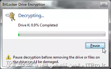 غیر فعال کردن Bitlocker و Decrypte کردن درایو در ویندوز 7 و 8.1
