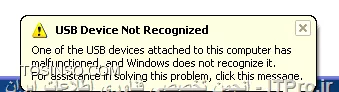 برطرف کردن خطای usb device not recognized