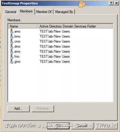 شما می توانید از PowerShell Scripts استفاده کنید:
1. برای شروع باید یک فایل CSVDE بسیار ساده بسازید، Notepad را باز کنید و به صورت زیر کاربر های مورد نیازتون را به فایل اضافه کنید، دقت کنید که باید SamAccountName کاربرها را وارد کنید. و سپس این فایل را با پسوند (csv.) در پوشه ای به نام Scripts که در درایو (:C) قبلا ساختیم ذخیره کنید.

||http://network.tosinso.com/files/get/bdd0df90-0066-44ae-a510-9e3f1387f4df||
2. PowerShell را به صورت Run as Administrator اجرا کنید، در این جا باید چک کنید که ExecutionPolicy در چه وضعییتی می باشد. داخل PS تایپ کنید:
<c#>
Get-ExecutionPolicy
<c#>
اگر پاسخی که به شما داده شد Restricted بود در ادامه داخل PS تایپ کنید:
<c#>
Set-ExecutionPolicy RemoteSigned
<c#>
و اینبار با اجرای Get-ExecutionPolicy خواهیم داشت:
<c#>
PS C:\Users\Administrator> Get-ExecutionPolicy
RemoteSigned
<c#>

||http://network.tosinso.com/files/get/2db41689-abd5-4f5c-ac85-2b485de22157||
3. دوباره Notepad را باز کنید و متن زیر را در آن وارد کنید و فایل مذکور را با اسمی مناسب با پسوند (PS1.) در پوشه Scripts ذخیره کنید.
<c#>
Import-module ActiveDirectory  
Import-CSV C:\Scripts\Users.csv | % {  
Add-ADGroupMember -Identity TestGroup -Member $_.UserName  
} 
<c#>

||http://network.tosinso.com/files/get/13d1868c-5f55-4240-8c4f-d0b115bae671||
در شکل فوق TestGroup نام گروهی است که می خواهیم کاربران مورد نظر را به آن اضافه کنیم. قبل از مرحله پایانی به کنسول Active Directory Users and Computers می رویم و مشاهده می کنیم که کاربری هنوز عضو گروه TestGroup نمی باشد.

||http://network.tosinso.com/files/get/a5c3b52b-0ad5-4272-b2b5-765c3b0bec97||
4. در مرحله پایانی در داخل PowerShell تایپ می کنیم:
<c#>
C:\Scripts\Group-Test.ps1
<c#>

||http://network.tosinso.com/files/get/e346a7c5-79da-44aa-80e9-1b6b5c12a80a||
و این مسیری است که فایل را در آن قرار داده ایم. حال به کنسول Active Directory بر می گردیم و می بینیم که کاربران به گروه مورد نظر اضافه شده اند.

||http://network.tosinso.com/files/get/f9abd650-2af1-4261-a57d-61a40f9b7ccf||