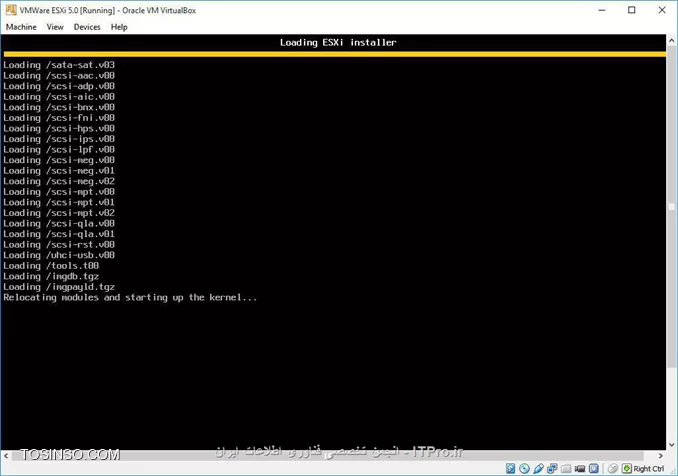 سلام ، هنگام بوت کردن فایل ایزو  ESXi  در این مرحله گیر کرده و جلو تر نمیره. کسی میتونه راهنمایی کنه ؟؟

||http://tosinso.com/files/get/fa7ef273-452a-4f93-9a57-2de3f1dcb1f0||