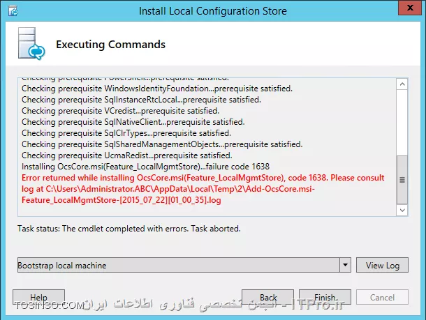 دوستان عزیز من هنگام نصب lync server به این error می خورم لطفا راهنمایی کنید
||http://tosinso.com/files/get/fa9a4b45-194b-4593-a180-649a3a0a944f||