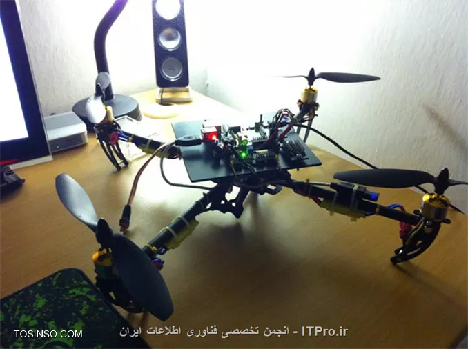 يك كواد كوپتر با رسپبري پاي