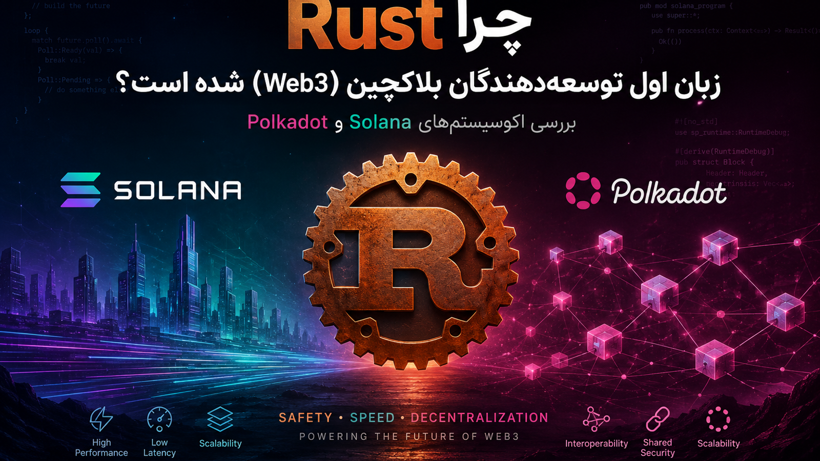 چرا Rust زبان اول توسعه‌دهندگان بلاکچین (Web3) شده است؟ (بررسی اکوسیستم‌های Solana و Polkadot)