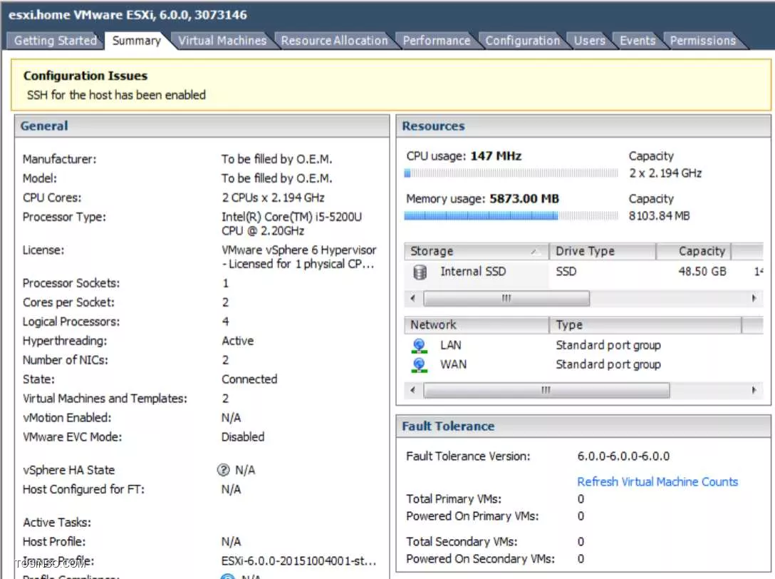 شما می تونید از طریق VSphere Client یا VSphere Web Client متصل بشید و در Tab های Configuration و Resource Allocation مثل تصاویر زیر ببینید البته تعداد RAM رو من ندیدیم : 

||https://tosinso.com/files/get/fcbf4817-222c-42c7-ac40-5e7d3c7d7915||

||https://tosinso.com/files/get/8f75380f-9f5d-4ccb-9ee4-b27f9ebbf356||

||https://tosinso.com/files/get/7283f980-8fff-4562-9ff3-56bd6f544db5||