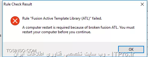 با سلام و خسته نباشید خدمت شما

بنده در نصب sql مشکل دارم 
در قسمت نصب rule ها خطای ATL را میدهد 

ویندوزم 10 64bit
نسخه اس کیو ال : 2014
||http://tosinso.com/files/get/fcc02c7f-51cb-4aa3-8e22-ff10b4f85a78||