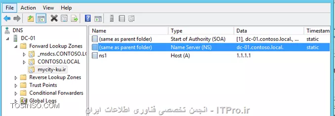  در این جلسه می خوام درباره تنظیمات Exchange و نحوه متصل شدن به آن از بیرون و داخل سازمان مطالبی را بنویسم. *از شما عذر خواهی می کنم که مطالب آموزشی مربوط به Exchange پراکنده می باشد چون طبق خواسته های کاربران انجمن نوشته می شود* 

* نکته : تمام تنظیمات مربوط به Exchange Server 2013  و اسم دومین من Contoso.Local می باشد. 

بعد از نصب Exchange شما باید رکورهای را در DNS داخلی سازمان (DNS ی که با Active Directory نصب می شود) خود ایجاد کنید تا کاربران داخل سازمان بتواند به درستی به Exchange دسترسی داشته باشند و از آن استفاده کنند.بعد از تمام شدن نصب Exchange وقتی به کنسول DNS مراجعه می کنید می بیند: 
||http://tosinso.com/files/get/4ab81bd7-4790-4d2b-bec8-ea124bd9e775||
یک A Record برای Hostname سرور Exchange بوسیله پروسه DDNS در DNS ایجاد شده ، نکته : همانطور که در آموزش قبلی اشاره کردم سعی کنید NetBIOS سرور Exchange را Mail ست کنید. (اگر اسمی غیر از Mail باشد به راحتی می توانید با یک Cname Record مشکل را حل کنید ولی وقتی خواستید Certificate سرور Exchange را برای کاربران سازمان Import کنید مجبورید از نام NetBIOS سرور استفاده کنید و این نام باید با URLی که با آن به Exchange وصل شوید یکی باشد.) در مثال بالا اسم Exchange من Mail-01 می باشد. برای اینکه کاربران سازمان یک ادرس استاندارد و پیش فرض برای اتصال به Mail Server استفاده کنند مجبور این نام را به Mail تعقیر بدم. مثلا = Mail.Contoso.Local اولین قدم ایجاد یک Cname record به نام Mail برای A Record سرور Exchange می باشد:
||http://tosinso.com/files/get/6103135a-4a11-412a-baee-e393c276559b||
قدم دوم ایجاد یک MX رکورد می باشد. Mail Server ها برای اینکه یک Mail Server را پیدا کنند از این رکورد استفاده می کنند. (ساده ترین توضیحی هستش که می شد از این رکورد کرد. برای اطلاعات بیشتر از Google استفاده کنید) 
* نکته : همیشه MX رکورد را به A Record سرور Exchange ربط بدید.
||http://tosinso.com/files/get/a429f00a-5485-486f-8641-2023efc44209||
قسمت mail server priority یک عدد می باشد و وقتی بیش از یک MX رکورد داشته باشید خودشو نشون میده. هر چه این عدد کمتر باشه اولویت با آن MX رکورد می باشد.
* نکته: برای تست این رکوردها می توانید از ابزار NSlookup.exe استفاده کنید.
الان می خوام برای اولین بار به Exchange از طریق Web متصل شوم. برای اینکار ادرس Mail.contoso.local//ecp را در Address bar وب بروزر وارد می کنم.
||http://tosinso.com/files/get/07d22751-9228-4827-a0ad-e2f361263bc5||
مشاهده می کنید برای هر بار اتصال به Exchange به Certificate سرور exchange ایراد می گیرد و آن را یک Certificate نامعتبر قلمداد می کند. که این واکنش یک چیز طبیعی هست چون Certificate ایجاد شده بوسیله Exchange برای هیچکس معتبر نیست.بعد از وارد کردن Username and Password شما وارد تنظیمات Exchange می شوید و می توانید کارهای مدیریتی خود را انجام دهید. 
||http://tosinso.com/files/get/fab5dae2-852a-4e3e-a0a3-99b62e072012||
کاربران می توانند بوسیله Web outlook app یا Outlook Office وارد Mailbox خود شوند و از Exchange لذت ببرن.

!!! قسمت بعدی 
--
*سوال *: چگونه کاربران سازمان می توانند از بیرون (اینترنت) به Exchange وصل و Mailbox های خود را چک کنند؟؟؟
*جواب*: اولین پارامتری که باید ایجاد بشه خرید یک دامنه اینترنتی می باشد. دومین پارامتر باید تعیین کنید چه DNSی به این دامنه اینترنتی سرویس دهد؟ DNSهای اینترنتی؟؟؟ یا DNSهای داخلی سازمان؟؟ سوم ایجاد رکوردها در DNS مورد نظر. به مثال زیر دقت کنید: 
دامنه ای دارم به نام mycity-ku.ir و تصمیم گرفتم DNS های داخلی به این دامنه سرویس بدن ، اولین قدم باید DNS داخلی را Publish کنم. که براحتی میتوانید آن را در ISA, Mikrotik or Cisco  انجام دهید. ( از این انجمن و Google استفاده کنید) دومین قدم باید IP Publicی که با آن DNS را Publish کردم را در قسمت  Name Serverهای این دامنه (در این مثال Mycity-ky.ir در ایرنیک) وارد کنم تا DNS های داخلی سازمان مسئول این دامنه باشند.قدم  دوم Publish کردن Exchange Server می باشد. برای Publish کردن Exchange شما نیاز دارید پورتهای متفاتی بنابه استفاده سازمان NAT کنید. 

||http://tosinso.com/files/get/2bb17a7f-830c-4ecc-99f5-a47b7ea8b4a5||
حتما سایت زیر را برای اینکار مطالعه کنید.
<c#>
https://technet.microsoft.com/en-us/library/bb331973%28v=exchg.150%29.aspx
<c#>

قدم سوم ایجاد رکورد ها در DNSهای سازمان ، اولین کاری که در DNS باید انجام بشه ایجاد یک Zone همنام mycity-ku.ir می باشد.دومین کار ایجاد یک A Record به نام NS که در مثال بالا من NS1.mycity-ku.ir را ایجاد کردم. (این رکورد به IP Public که DNS را با آن Publish کردم اشاره می کند)
||http://tosinso.com/files/get/590e6e00-8553-43fb-aa8b-e545270e8545||
قدم سوم ویرایش NS رکورد اZone مورد نظر :
||http://tosinso.com/files/get/fdbb3bf2-0eae-4948-9cfa-83ce863274bf||
||http://tosinso.com/files/get/33d9476c-6bd0-460d-81db-80713e3bfdde||
الان با استفادی از سایت زیر و مشابه آن DNS خود را چک کنید 
<c#>
http://mxtoolbox.com/NetworkTools.aspx
<c#>
بعد از آن شما باید دو رکورد در در زون mycity-ku.ir ایجاد کنید این رکوردها شامل A Record and MX Record  می باشد.
* نکته : این دو رکورد باید به IP Public ی که Exchange را با آن Publish کرده اید اشاره کند.
دوباره بوسیله سایت بالا این دو رکورد را چک کنید.
* نکته بدیهی : اگر DNS های اینترنتی مسئول دامنه mycity-ku.ir باشند شما باید این رکوردها را در آن DNSها ایجاد کنید.
بعد از انجام تنظیمات DNS شما باید تنظیمات زیر را در Exchange انجام دهید:
از Send Connectorی که ایجاد کرده اید Properties بگیرید و :
||http://tosinso.com/files/get/35ed3d3c-a402-480a-8f86-0ec36b081e1b||
و اسم دامنه اینترنتی خود را در قسمت  FQDN بنویسید. وقتی Exchange با Mail Server ارتباطی برقرار می کند خود را با FQDN بالا معرفی میکند و Mail Server های مقصد با همین نام به میل سرور سازمان متصل می شوند. پس حتما باید دامنه اینترنتی خود را وارد کنید. تنظیم دوم شما باید دامنه mycity-ku.ir را به عنوان یک دومین Accept در Exchange معرفی کنید و آن را توسط email address policies بر روی کاربران اعمال کنید.در آخر هم باید دامنه mycity-ku.ir را بعنوان دامنه External به Exchange معرفی کنید 
||http://tosinso.com/files/get/f98aad95-de2b-4514-b6ed-be32f1ae13e8||
با اعمال تنظیم بالا External URL را برای پارامترهای زیر ست می کنید:
||http://tosinso.com/files/get/b3467465-c9f5-439e-9784-e8a17819ce3e||
اگر تنظیمات بالا را بصورت صحیح انجام دهید کاربران اینترنت می توانند به راحتی به Exchange وصل و از آن استفاده کنند.این سناریو را چند ماه پیش در یک محیط ازمایشی انجام دادم و جواب داده است. قطعا دوستان راه کار و سولوشنهای مناسب و بهتری دارند. موفق و پیروز باشید.

نویسنده : احمد جهلولی
منبع : |جزیره سرویس های شبکه مایکروسافت وب سایت توسینسو::https://tosinso.com/microsoft|
هرگونه نشر و کپی برداری بدون ذکر منبع و نام نویسنده دارای اشکال اخلاقی می باشد 
