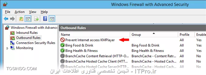 محدود کردن نرم افزارها در استفاده از اینترنت با استفاده از Firewall