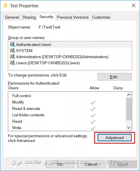 سلام 

||https://network.tosinso.com/files/get/fe5c15b5-3309-442a-ba70-cb65a967e73f||

||https://network.tosinso.com/files/get/a4016fdd-416a-4b80-b288-796e9920a904||
اگر منظورت رو درست متوجه شده باشم این کارو انجام بده ..تا دسترسی ها به زیر فولدر ها هم اعمال بشه ..

یا علی
