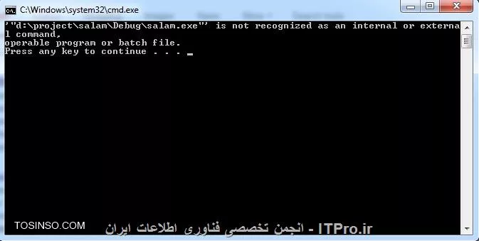 دارم با کامپایلر microsoft visual C++ 2010 express کار می کنم حتی وقتی یک برنامه ساده می نویسم موقع اجرا چنین اروری می ده 

||http://tosinso.com/files/get/ff8f1bf7-1c1f-497e-8b2a-09645961c02b||